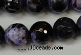 CAG5864 15 inches 16mm faceted round fire crackle agate beads