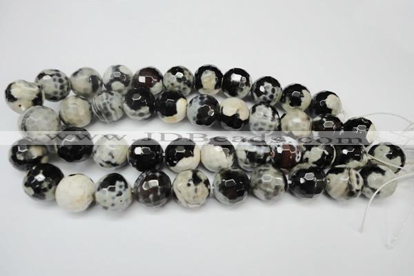 CAG5876 15 inches 18mm faceted round fire crackle agate beads