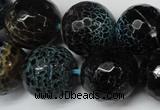 CAG5878 15 inches 18mm faceted round fire crackle agate beads