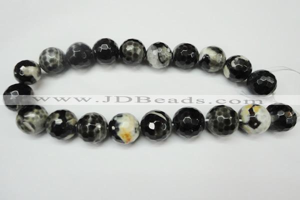 CAG5880 15 inches 20mm faceted round fire crackle agate beads