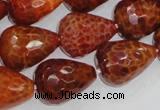 CAG589 15.5 inches 15*20mm faceted teardrop natural fire agate beads