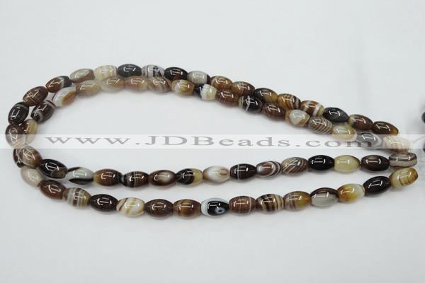 CAG5911 15 inches 8*12mm rice Madagascar agate gemstone beads