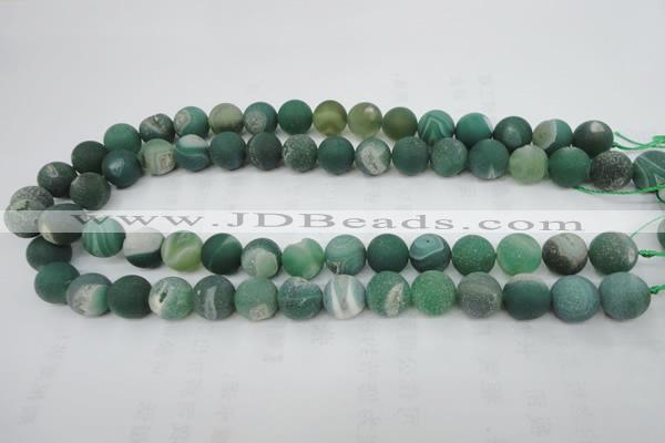 CAG5928 15 inches 12mm round matte druzy agate beads wholesale