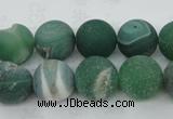 CAG5929 15 inches 14mm round matte druzy agate beads wholesale