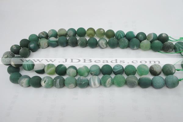 CAG5931 15 inches 18mm round matte druzy agate beads wholesale