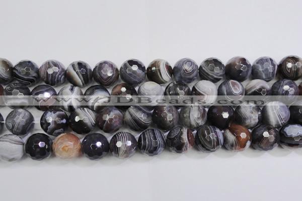 CAG5966 15.5 inches 18mm faceted round botswana agate beads wholesale