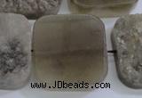 CAG5988 15.5 inches 25*25mm square grey agate gemstone beads