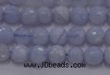 CAG5996 15.5 inches 6mm faceted round blue lace agate beads