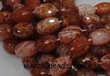 CAG600 15.5 inches 12*16mm faceted rice natural fire agate beads