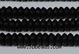 CAG6020 15.5 inches 3*6mm rondelle matte black agate beads