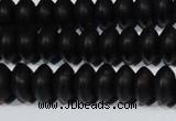 CAG6021 15.5 inches 4*8mm rondelle matte black agate beads