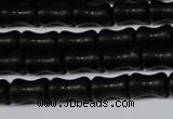 CAG6038 15.5 inches 4*8mm bone matte black agate beads