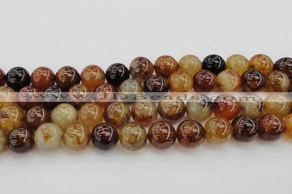 CAG6050 15.5 inches 18mm round dragon veins agate beads