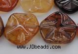 CAG6055 15.5 inches 20mm wavy coin dragon veins agate beads