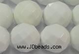 CAG6105 15.5 inches 14mm faceted round white agate gemstone beads