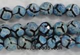 CAG6160 15 inches 8mm faceted round tibetan agate gemstone beads