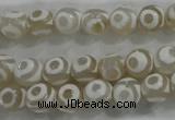 CAG6170 15 inches 8mm faceted round tibetan agate gemstone beads