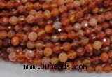 CAG618 15.5 inches 4mm faceted round natural fire agate beads