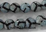 CAG6186 15 inches 10mm faceted round tibetan agate gemstone beads