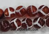 CAG6200 15 inches 8mm faceted round tibetan agate gemstone beads