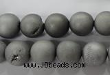 CAG6223 15 inches 10mm round plated druzy agate beads wholesale