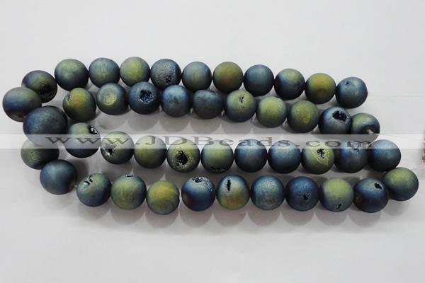 CAG6268 15 inches 20mm round plated druzy agate beads wholesale