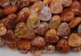 CAG628 15.5 inches 10*10mm heart natural fire agate beads wholesale