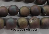 CAG6292 15 inches 8mm round plated druzy agate beads wholesale