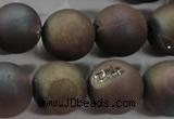 CAG6295 15 inches 14mm round plated druzy agate beads wholesale