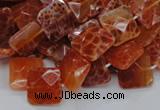 CAG649 15.5 inches 10*10mm faceted square natural fire agate beads