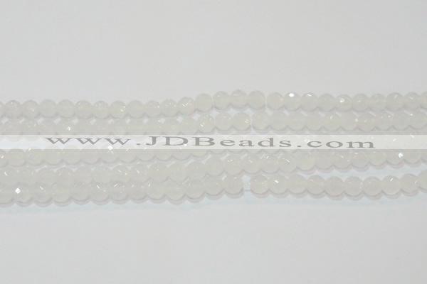 CAG6511 15.5 inches 6mm faceted round Brazilian white agate beads