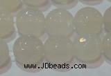 CAG6515 15.5 inches 14mm faceted round Brazilian white agate beads