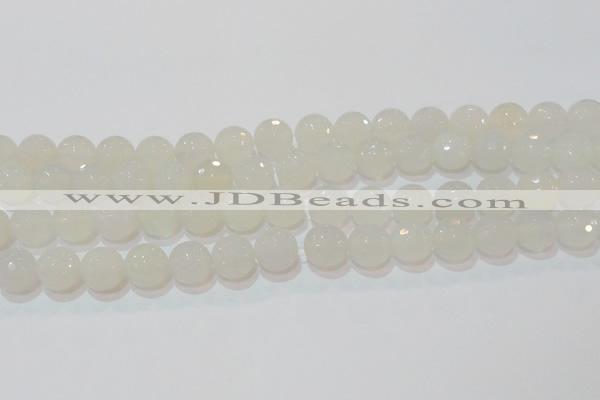 CAG6516 15.5 inches 16mm faceted round Brazilian white agate beads