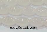 CAG6525 15.5 inches 8*12mm rice Brazilian white agate beads