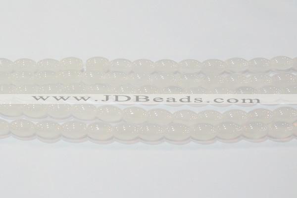 CAG6526 15.5 inches 10*14mm rice Brazilian white agate beads