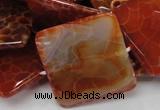 CAG653 15.5 inches 40*40mm faceted square natural fire agate beads