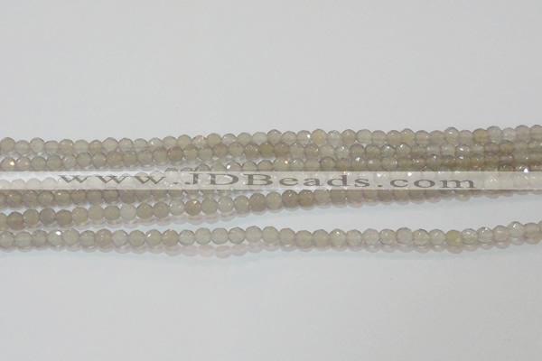 CAG6535 15.5 inches 4mm faceted round Brazilian grey agate beads