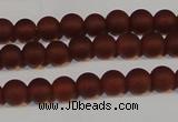 CAG6551 15.5 inches 5mm round matte red agate beads wholesale