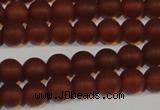 CAG6552 15.5 inches 6mm round matte red agate beads wholesale