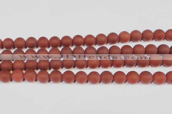 CAG6556 15.5 inches 12mm round matte red agate beads wholesale