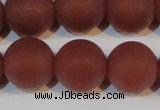 CAG6559 15.5 inches 18mm round matte red agate beads wholesale