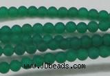 CAG6565 15.5 inches 3mm round matte green agate beads wholesale