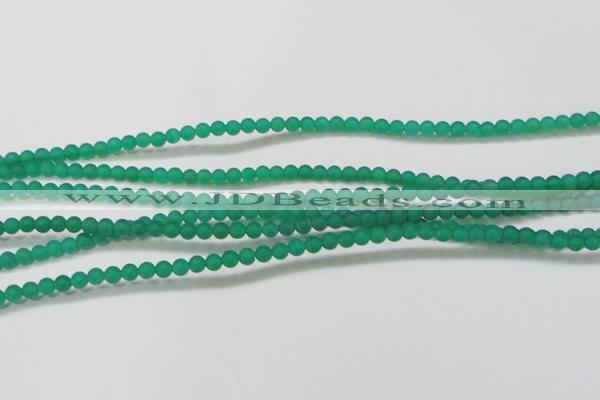 CAG6565 15.5 inches 3mm round matte green agate beads wholesale