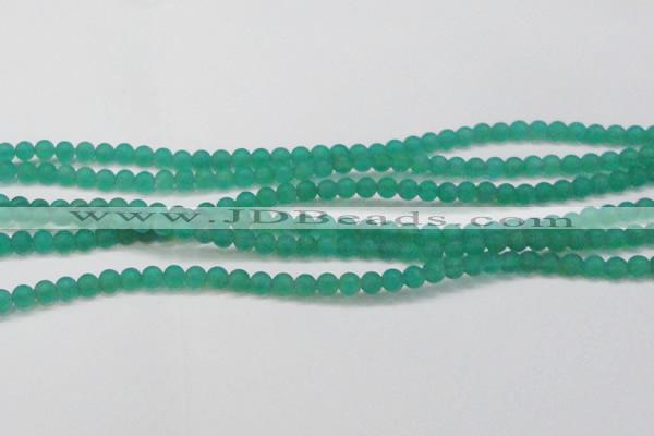 CAG6566 15.5 inches 4mm round matte green agate beads wholesale