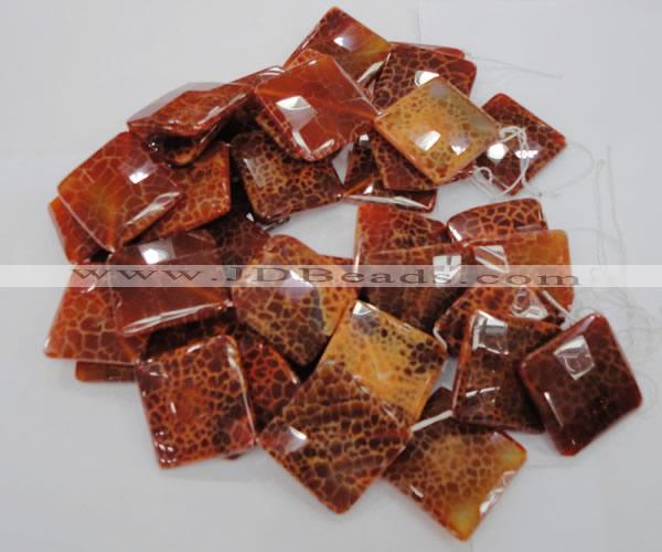 CAG658 15.5 inches 30*30mm faceted rhombic natural fire agate beads