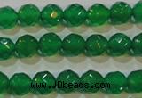 CAG6611 15.5 inches 4mm faceted round green agate gemstone beads