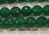 CAG6614 15.5 inches 10mm faceted round green agate gemstone beads