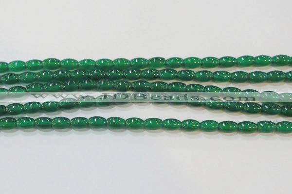 CAG6622 15.5 inches 6*9mm rice green agate gemstone beads