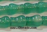 CAG6626 15.5 inches 9*11mm vase-shaped green agate gemstone beads