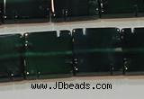 CAG6638 15.5 inches 14*14mm square green agate gemstone beads